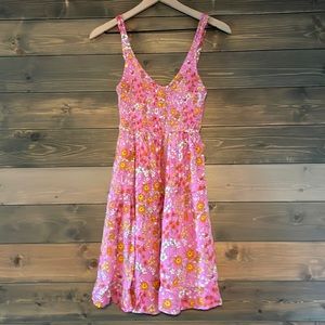 Japna Shirred Floral Mini Dress